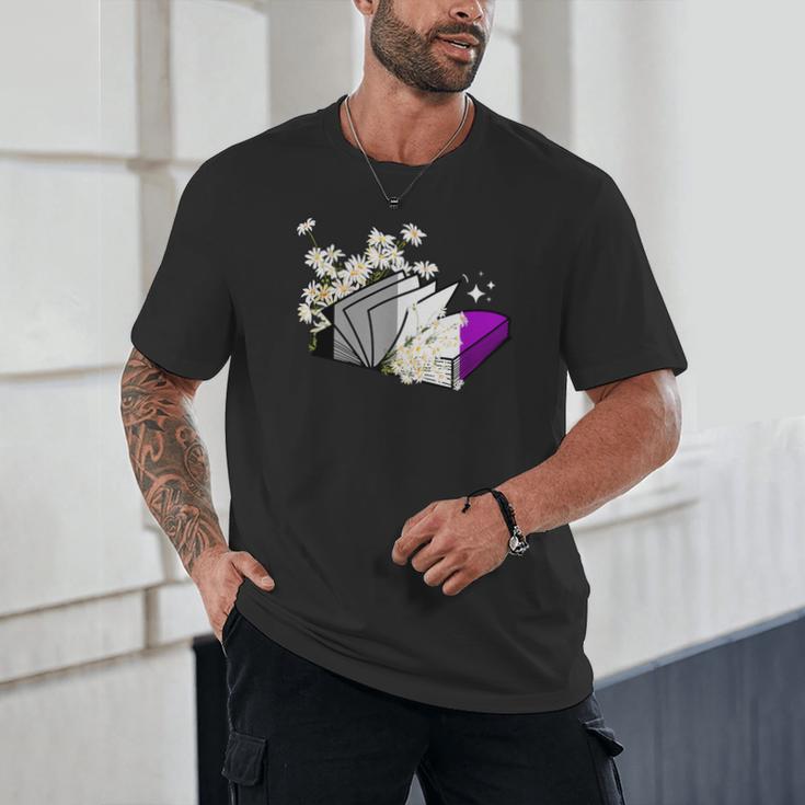 Asexual Book Lover LGBT Reading Pride Ace Flag Daisy Unisex T-Shirt
