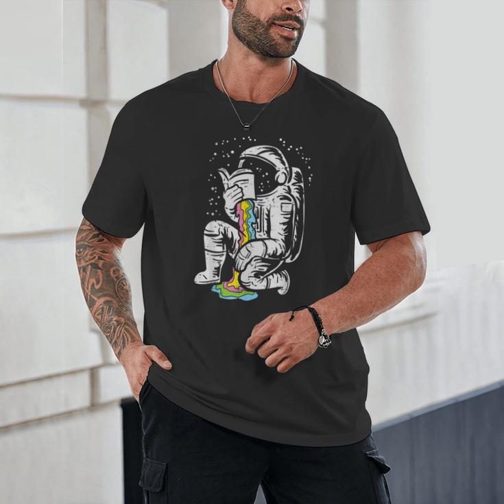 Astronaut Reading Book Space Galaxy Bookworm Men Women Kids Unisex T-Shirt