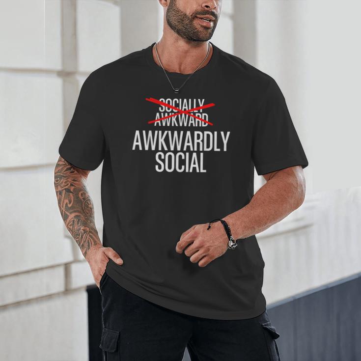 Awkwardly Social Socially Awkward Anxious Introverts Unisex T-Shirt Awkwardly Social Socially Awkward Anxious Introverts Unisex T-Shirt