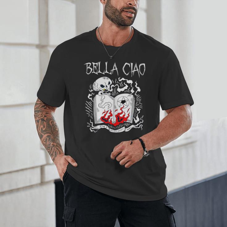 Bella Ciao Goodbye Beautiful Skull Book Of Dark Magic Occult Unisex T-Shirt Bella Ciao Goodbye Beautiful Skull Book Of Dark Magic Occult Unisex T-Shirt