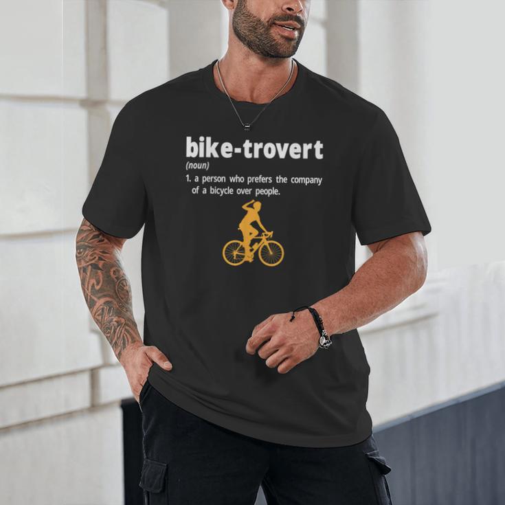 Bike-Trovert Bicycle Humor Definition Introvert Unisex T-Shirt