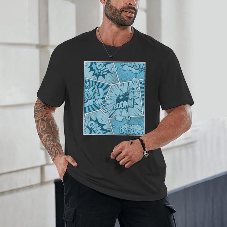 Blue Comic Book Blue Graphic Unisex T-Shirt