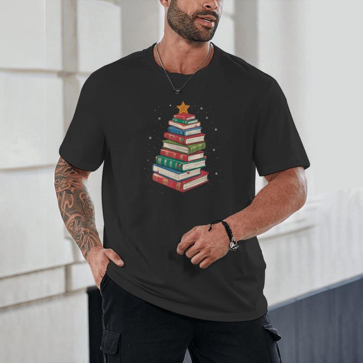 Book Christmas Tree Book Lover Teacher Librarian Men Women Unisex T-Shirt