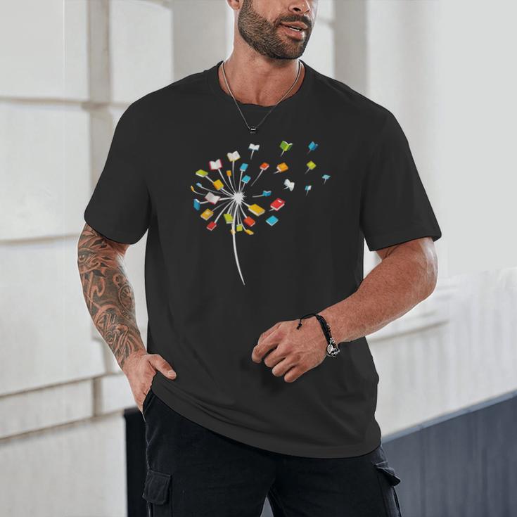 Book Dandelion Reading Lover Bookworm Bookish Librarian Read Unisex T-Shirt