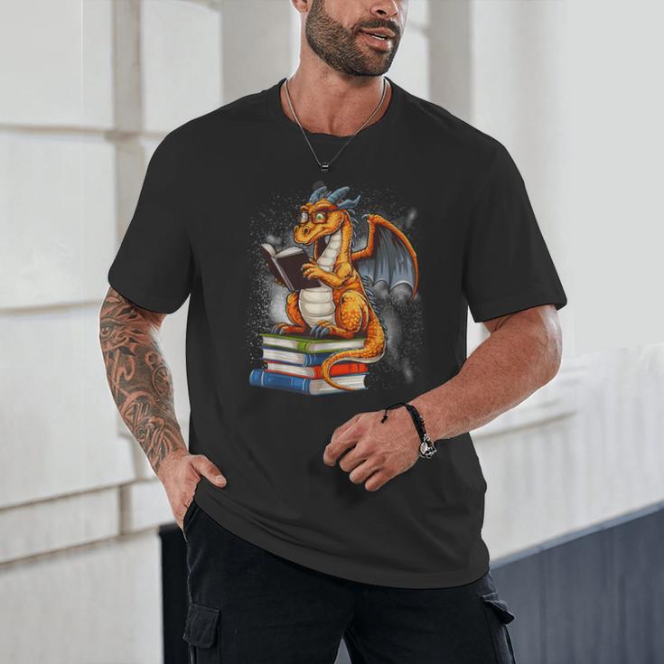 Book Dragon Reading Book Lover Unisex T-Shirt
