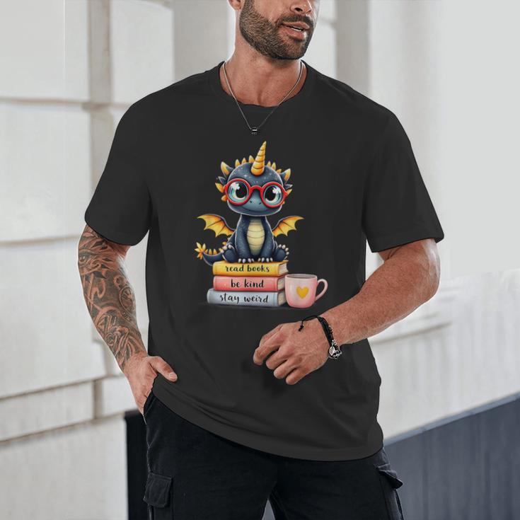 Book Lover Cute Baby Dragon Reading Unisex T-Shirt