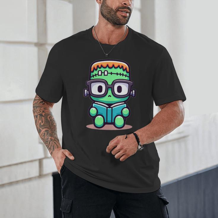 Book Lover Frankenstein's Monster With Reading Glasses Unisex T-Shirt