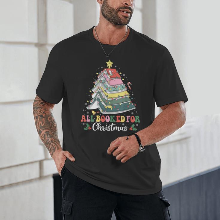 All Booked For Christmas Book Tree Lights Christmas Library Unisex T-Shirt All Booked For Christmas Book Tree Lights Christmas Library Unisex T-Shirt