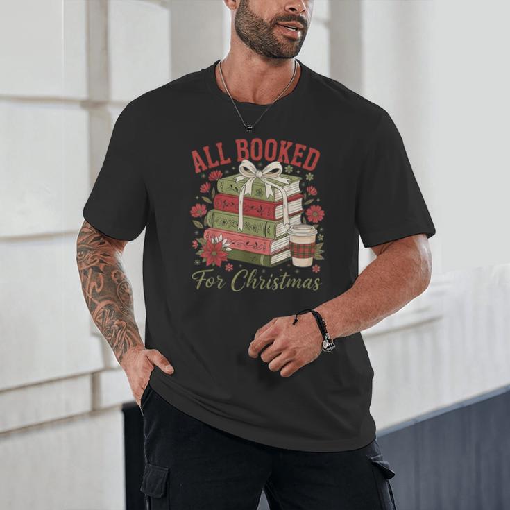 All Booked For Christmas Coquette Xmas Book Club Book Lovers Unisex T-Shirt