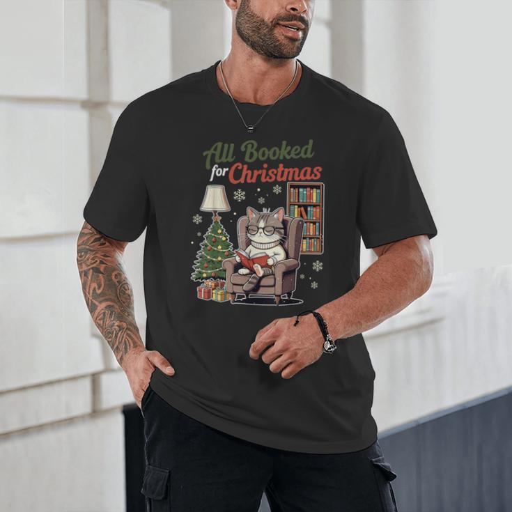 All Booked For Christmas Cute Bookish Cat Lover Unisex T-Shirt All Booked For Christmas Cute Bookish Cat Lover Unisex T-Shirt