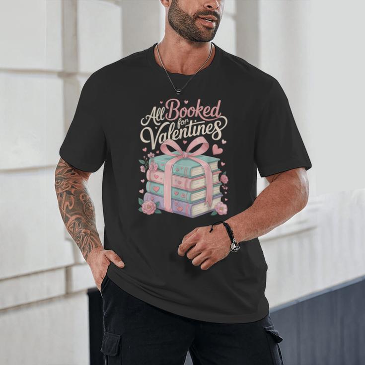 All Booked For Valentines Stacked Books Unisex T-Shirt