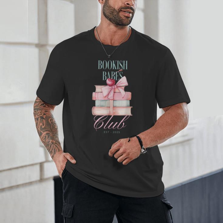 Bookish Babes Club Cute Pink Book Stack With Bow Unisex T-Shirt