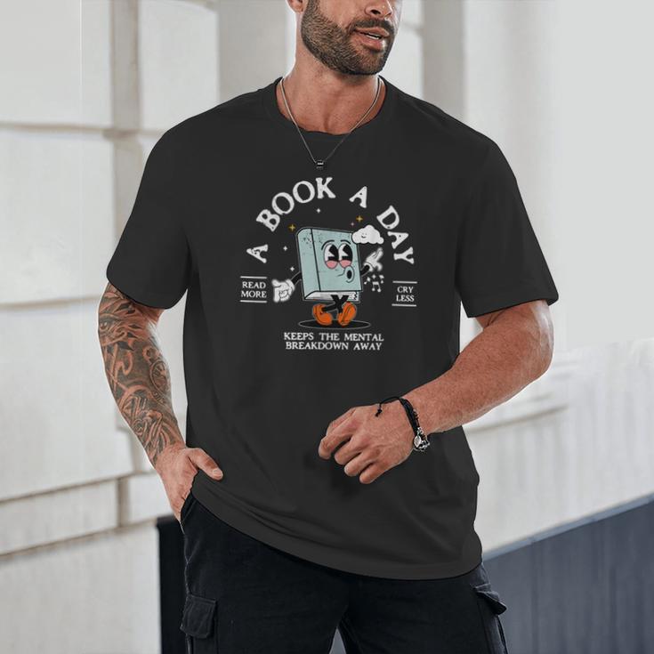 Bookish Mental Health Book A Day Retro Read More Book Unisex T-Shirt Bookish Mental Health Book A Day Retro Read More Book Unisex T-Shirt