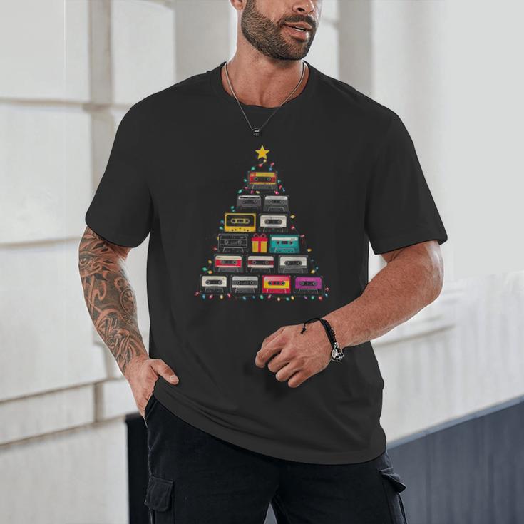Cassette Tape Christmas Tree Graphic 80s 90s Retro Nostalgia Unisex T-Shirt