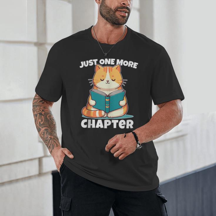 Cat Reading Books Bookworm Read One More Chapter Unisex T-Shirt