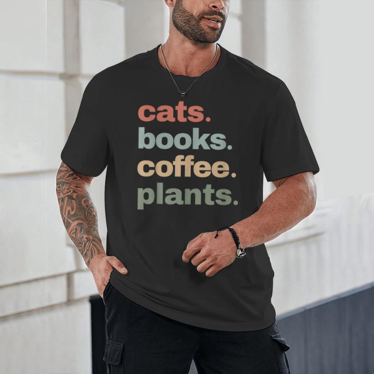 Cats Books Coffee Plants Gardening Mama Mom Mothers Unisex T-Shirt Cats Books Coffee Plants Gardening Mama Mom Mothers Unisex T-Shirt