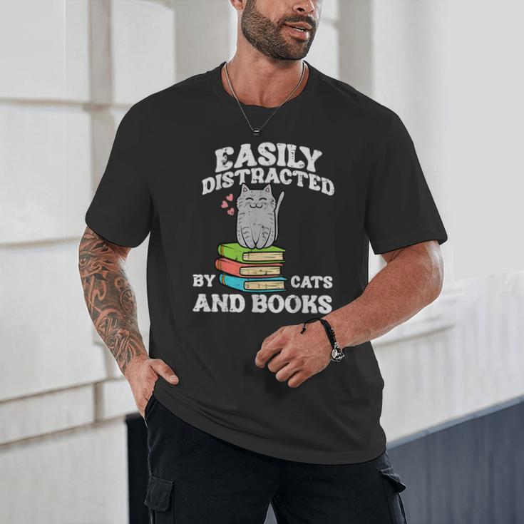 Cats And Books Read Reading Librarian Book Across America Unisex T-Shirt