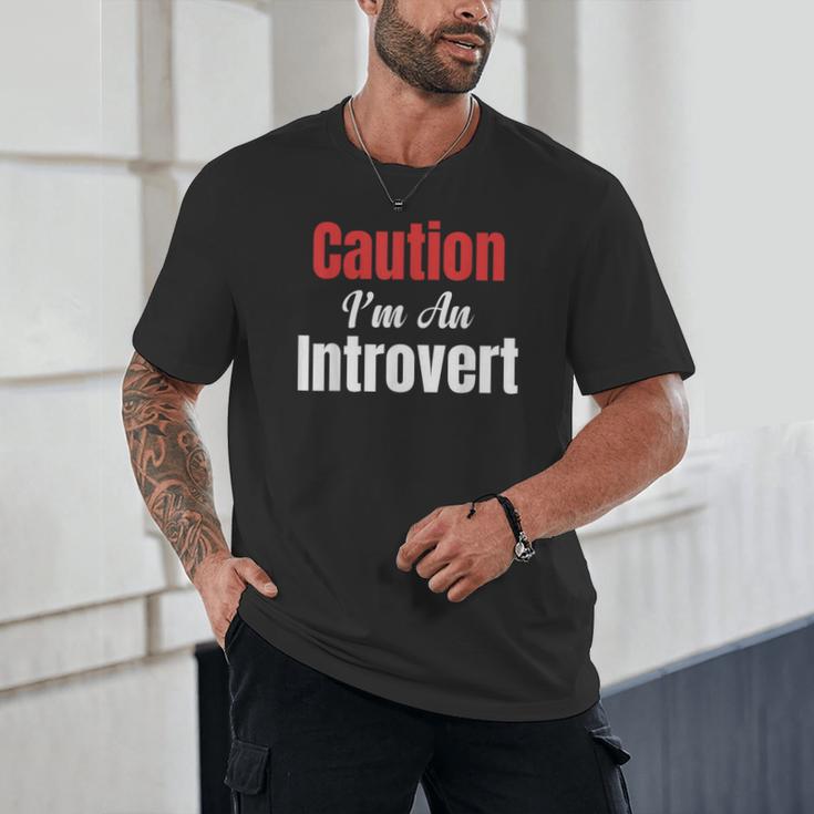 Caution I'm An Introvert Sarcastic Geek Video Gamer Jokes Unisex T-Shirt