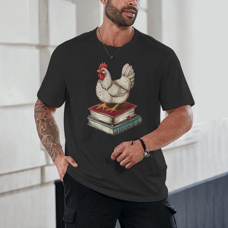 Chicken Books Back To School First Day Of School Boys Girls Unisex T-Shirt Chicken Books Back To School First Day Of School Boys Girls Unisex T-Shirt