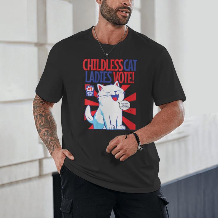 Childless Cat Ladies Vote Kamala Harris Cute Comic Book Cat Unisex T-Shirt Childless Cat Ladies Vote Kamala Harris Cute Comic Book Cat Unisex T-Shirt