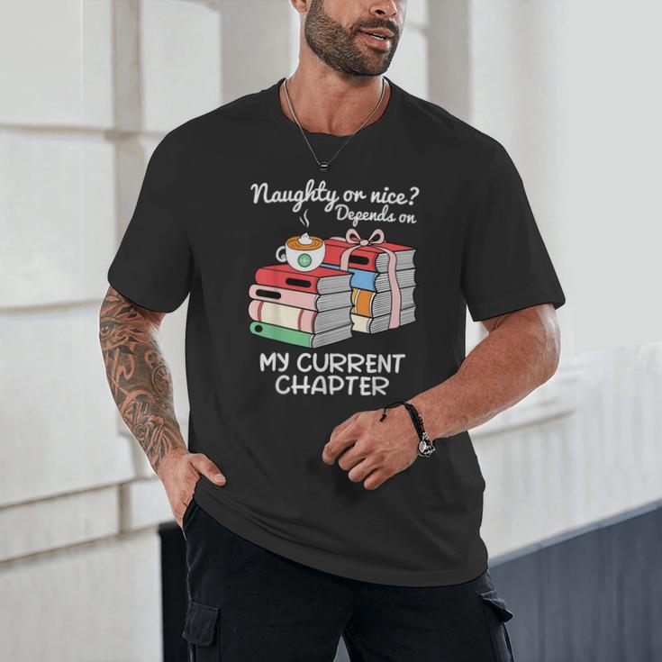 Christmas Book Lovers Naughty Or Nice Unisex T-Shirt