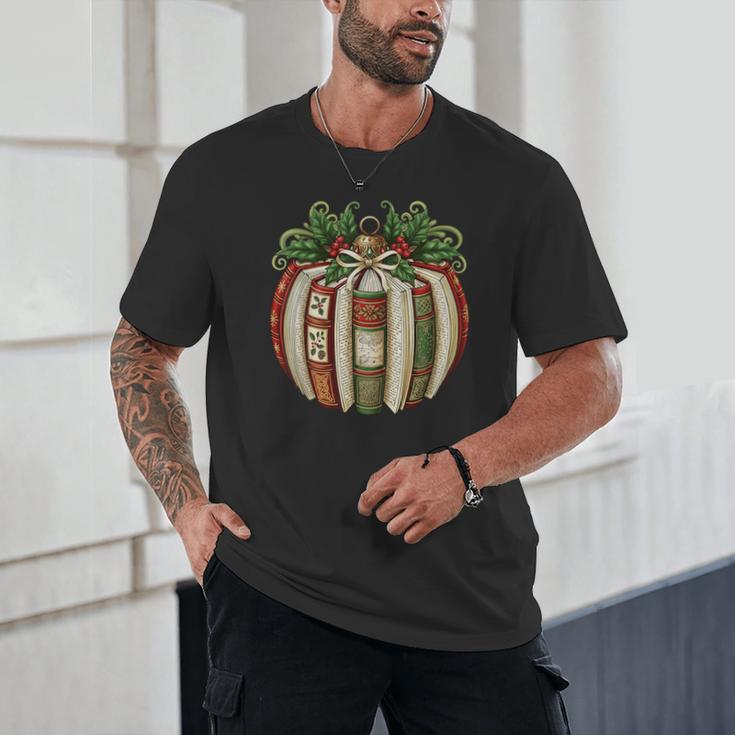 Christmas Book Ornament Bookworm Book Lover Men Women Unisex T-Shirt