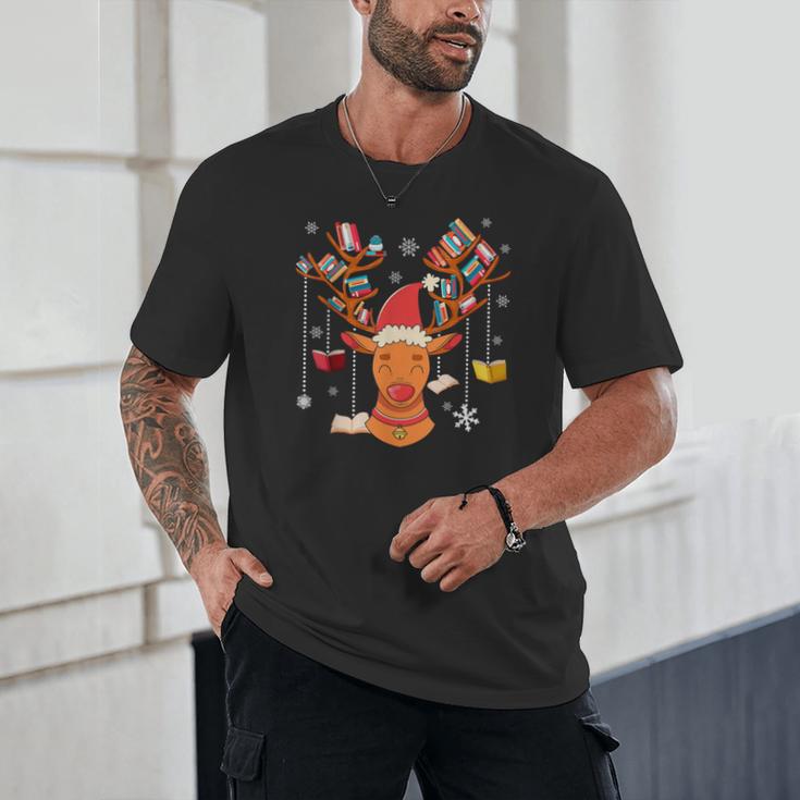 Christmas Librarian Reindeer Xmas Book Teachers Love Reading Unisex T-Shirt Christmas Librarian Reindeer Xmas Book Teachers Love Reading Unisex T-Shirt