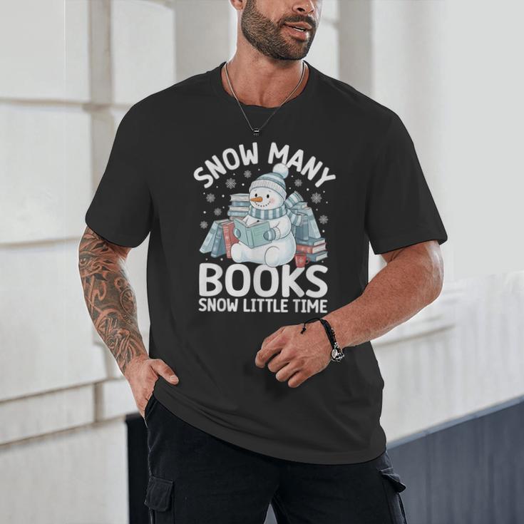 Christmas Reading Snowman So Many Books Men Women Kids Unisex T-Shirt