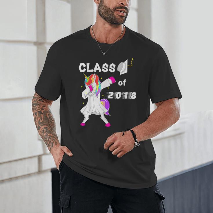 Class Of 2018 Graduation Him Her Unicorn Dabbing Shirt Unisex T-Shirt