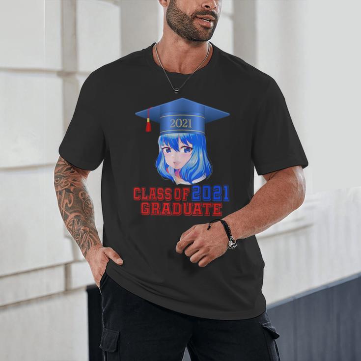Class Of 2021 Graduate Kawaii Anime Girl School Graduation Unisex T-Shirt