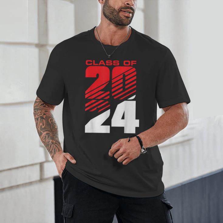 Class Of 2024 High School Senior Graduation Red Sports Style Unisex T-Shirt