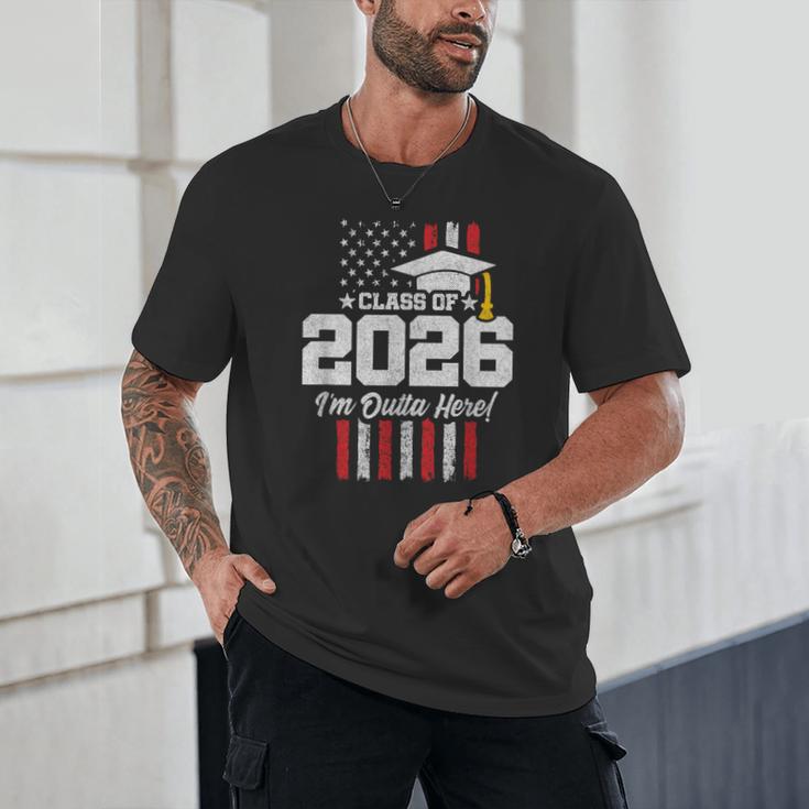 Class Of 2026 Senior Graduation American Flag Senior 2026 Unisex T-Shirt
