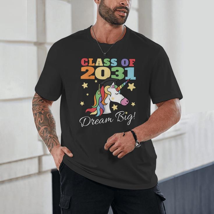 Class Of 2031 Magical Unicorn Graduation Cap Unisex T-Shirt