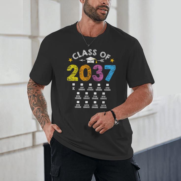 Class Of 2037 Grow With Me Checklist Graduation Unisex T-Shirt