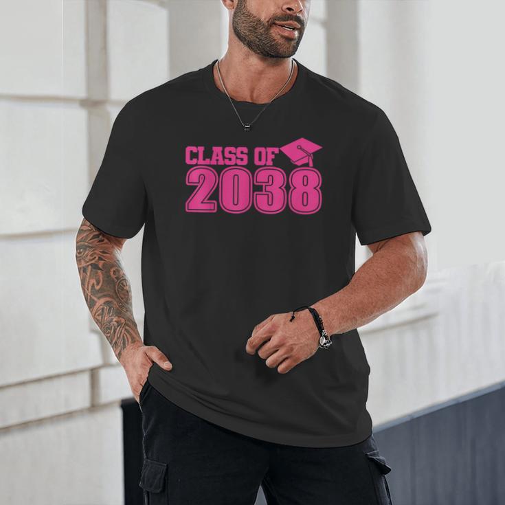 Class Of 2038 Pink Girls Growing Up School Memory Graduation Unisex T-Shirt