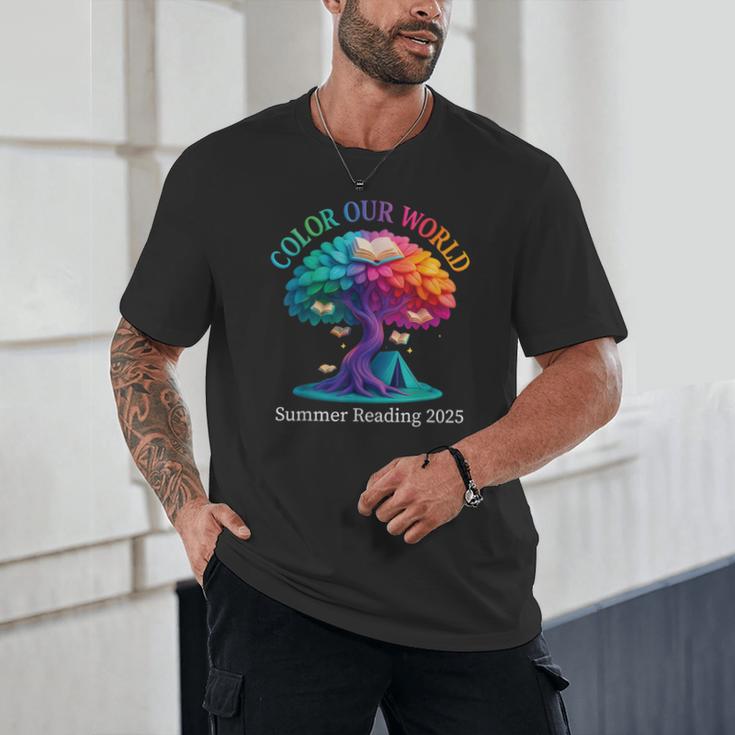 Color Our World Summer Reading 2025 Tree Book Lover Camping Unisex T-Shirt