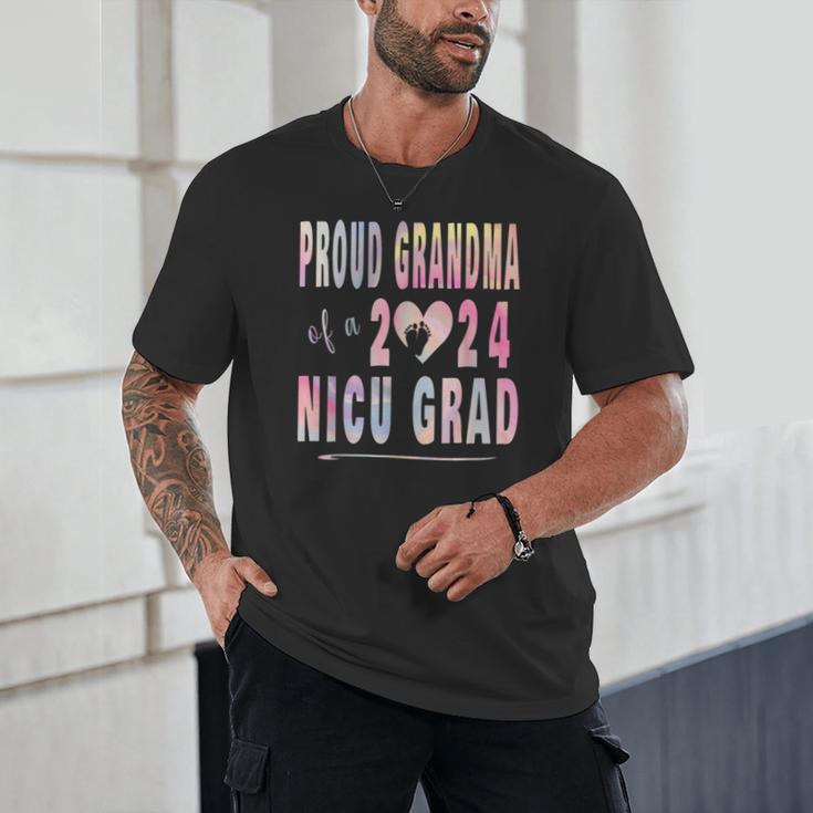 Colorful Proud Grandma 2024 NICU Graduate Baby Graduation Unisex T-Shirt