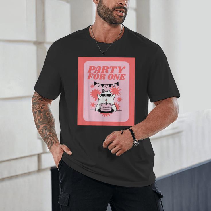 Cool Fun Cute Party Introvert Cat Character Unisex T-Shirt Cool Fun Cute Party Introvert Cat Character Unisex T-Shirt