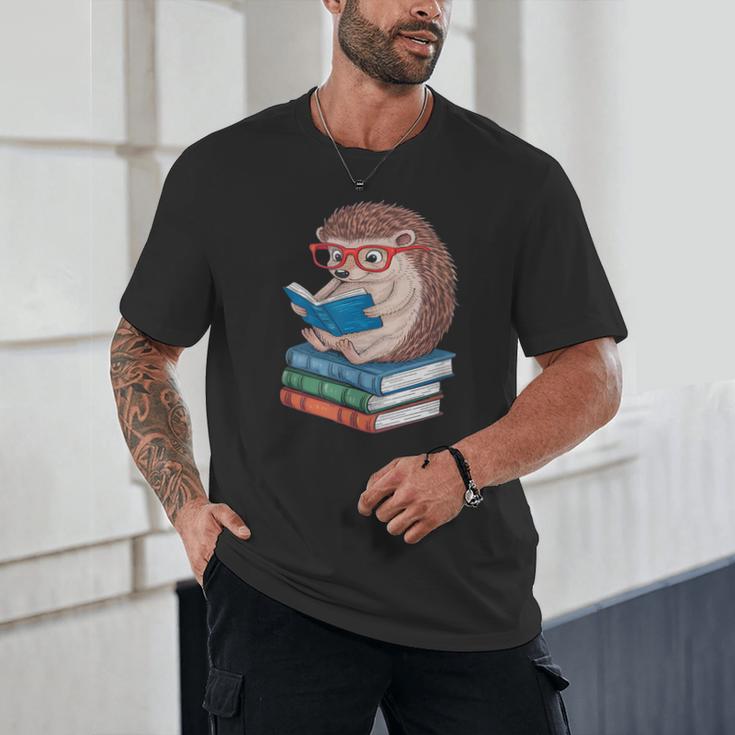 Cool Hedgehog Book Nerd Readers Unisex T-Shirt