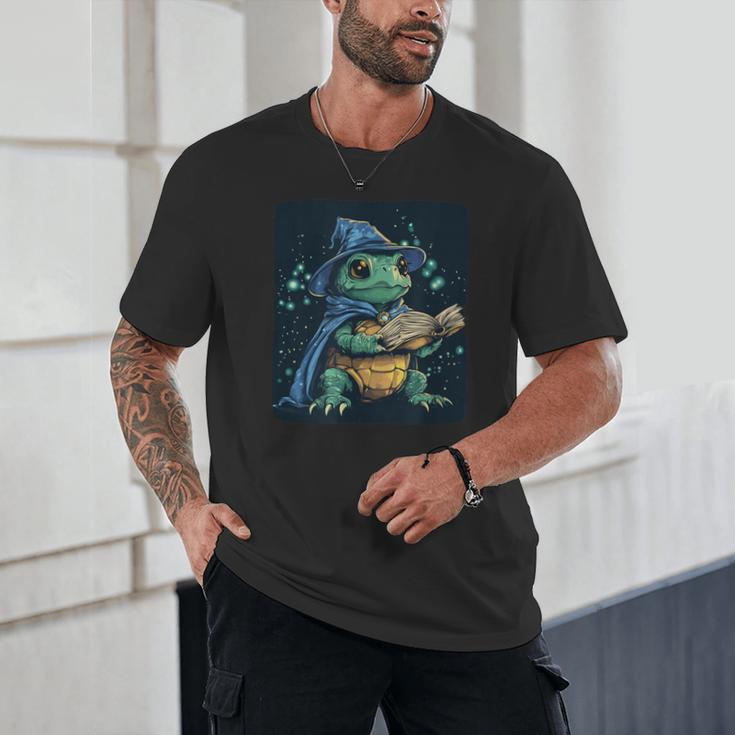 Cool Magical Book With Wizard Turtle For Adults And Kids Unisex T-Shirt