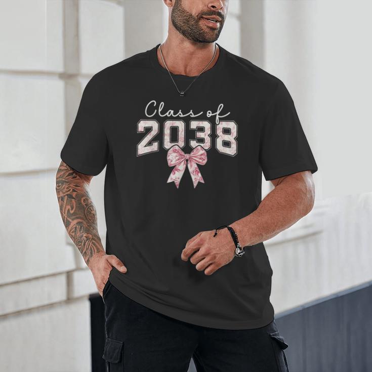 Coquette Bow Preppy Class Of 2038 Girly Girl 2038 Graduation Unisex T-Shirt