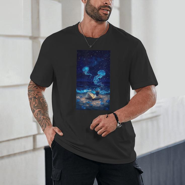 Cosmic Botanical Book Lover Reading Unisex T-Shirt