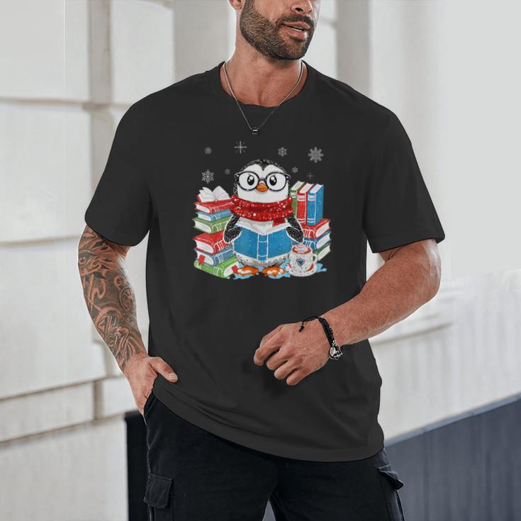 Cute Christmas A Penguin Reading Book Snowflake Hot Teacher Unisex T-Shirt Cute Christmas A Penguin Reading Book Snowflake Hot Teacher Unisex T-Shirt