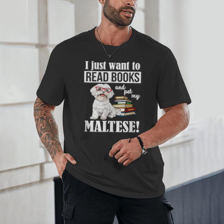 Cute Glasses Read Books & Pet My Maltese Lover Unisex T-Shirt