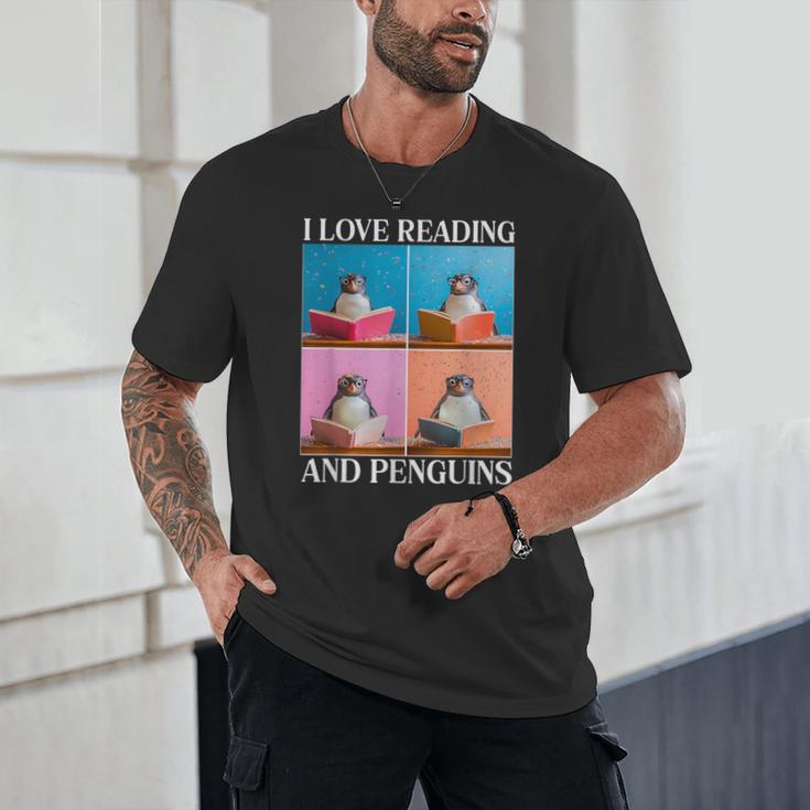 Cute Penguin Reading Book School Librarian Teacher Student Unisex T-Shirt