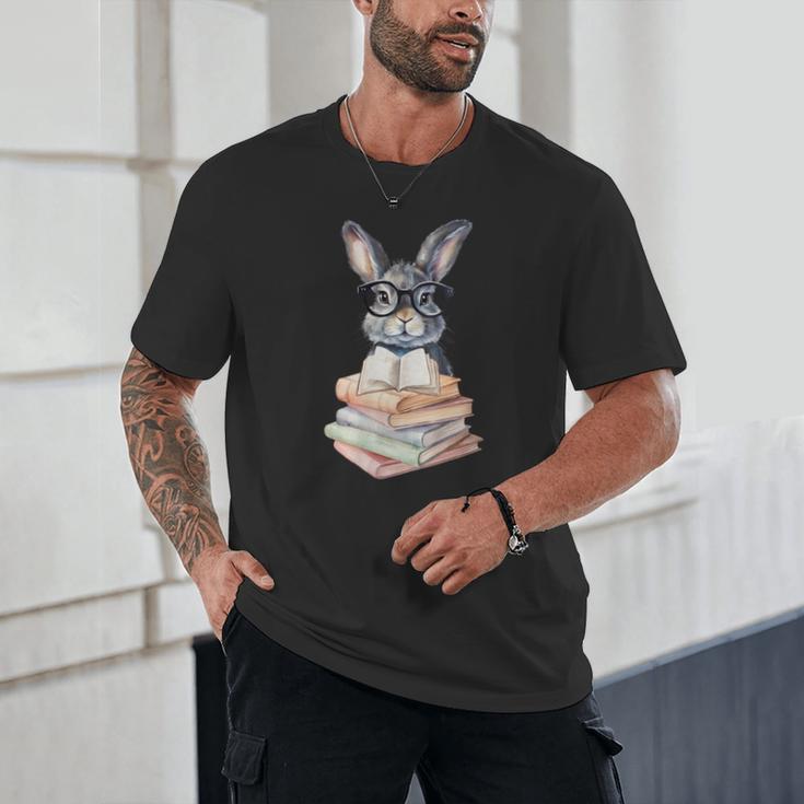 Cute Reading Bunny With Glasses Books Reader Book Bookworm Unisex T-Shirt Cute Reading Bunny With Glasses Books Reader Book Bookworm Unisex T-Shirt