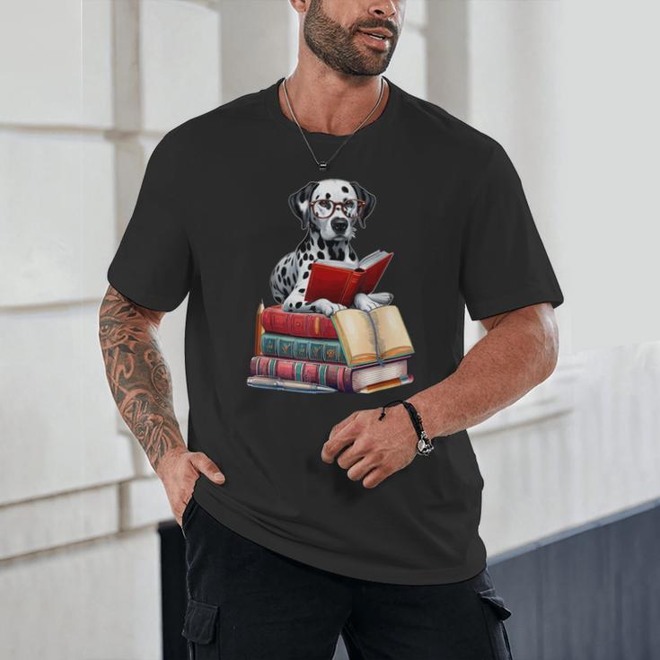 Dalmatian Reading Books Matching Bookworm Readers Librarian Unisex T-Shirt Dalmatian Reading Books Matching Bookworm Readers Librarian Unisex T-Shirt