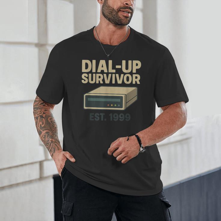 Dial Up Survivor Retro 90s Internet Nostalgia Unisex T-Shirt