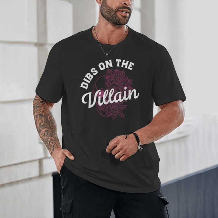Dibs On The Villain Dark Romance Books Skeleton Morally Grey Unisex T-Shirt