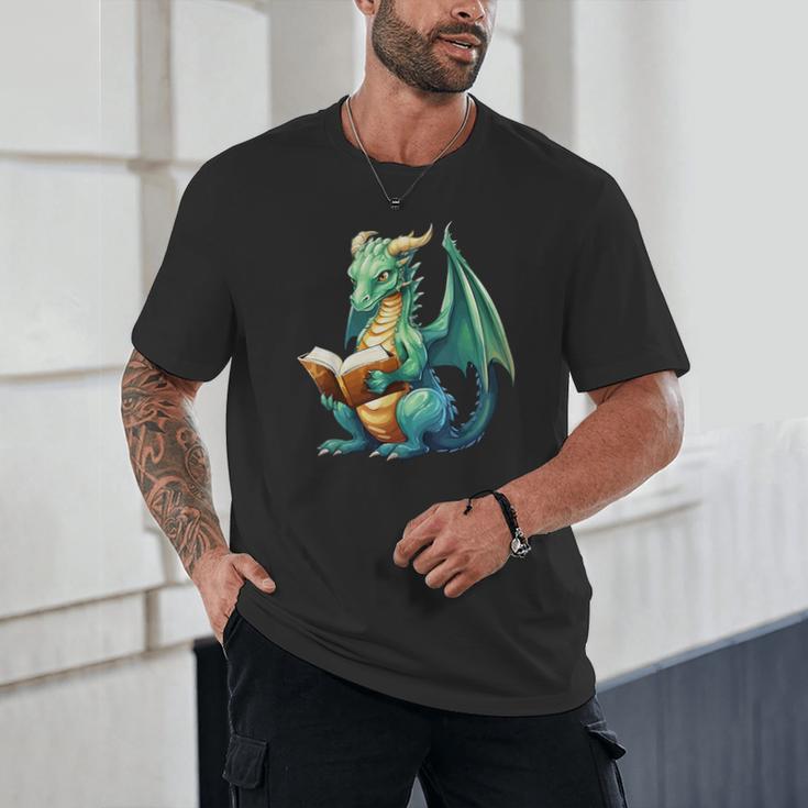 Dragon With Book Unisex T-Shirt Dragon With Book Unisex T-Shirt